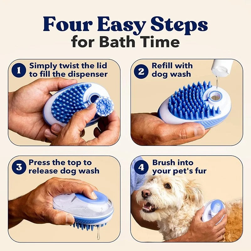 2-in-1 Pet Bath Brush & Massage Comb