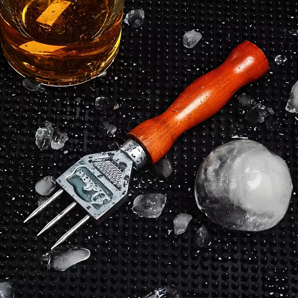 Japanese Style Stainless Steel Ice Crusher with Wooden Handle