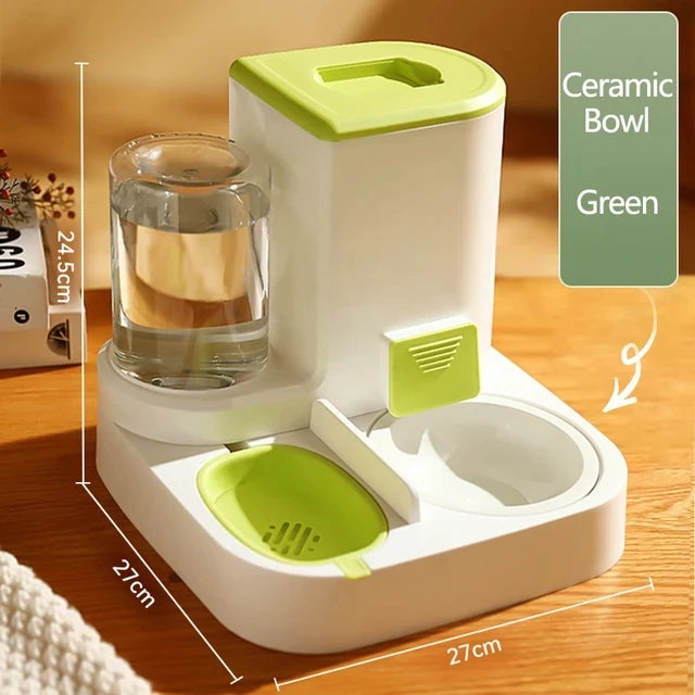 Automatic Cat Water Feeder & Food Dispenser with Large Capacity and Easy-Clean Design