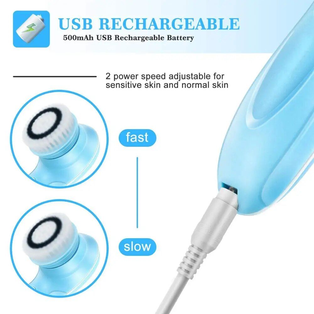 5-in-1 Electric Facial Cleansing & Massage Tool: Deep Pore Cleaning and Rejuvenation