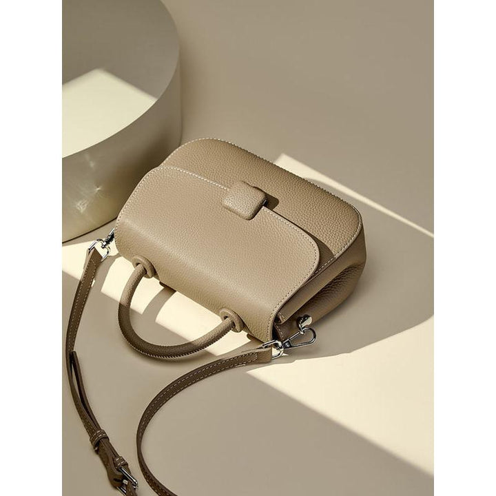 Versatile Genuine Leather Crossbody Saddle Bag