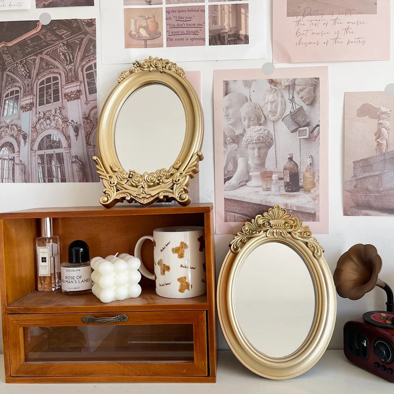 Rustic French Palace Style Carving Frame Table Mirror