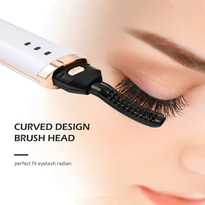 3-Gear Adjustable Heated Eyelash Curler: Portable & Anti-Scald