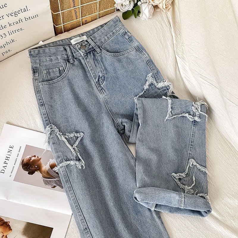 Straight XINGX Jeans Women's High Waist Loose