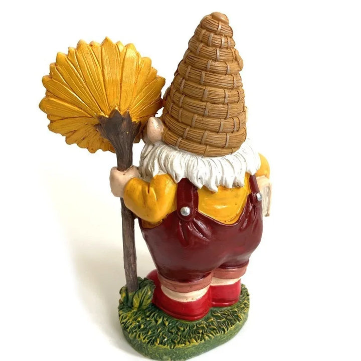 Adorable Sunflower Gnome Resin Statue