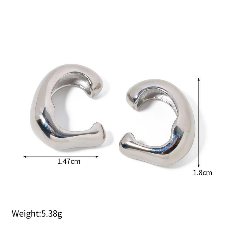 18K Gold Plated Stainless Steel Irregular Smooth Ear Clip