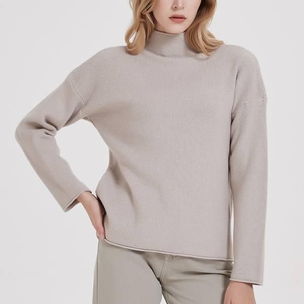 Knitted Sweater Women Classic Turtleneck Pullover