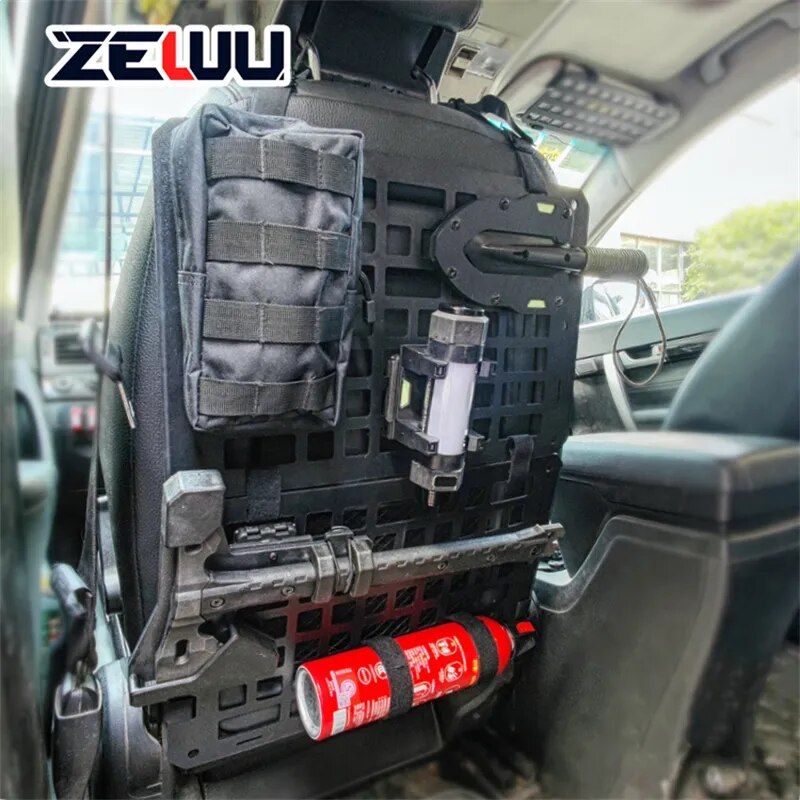 Vehicle Tactical Seat Organizer - Foldable MOLLE Panel Car Storage