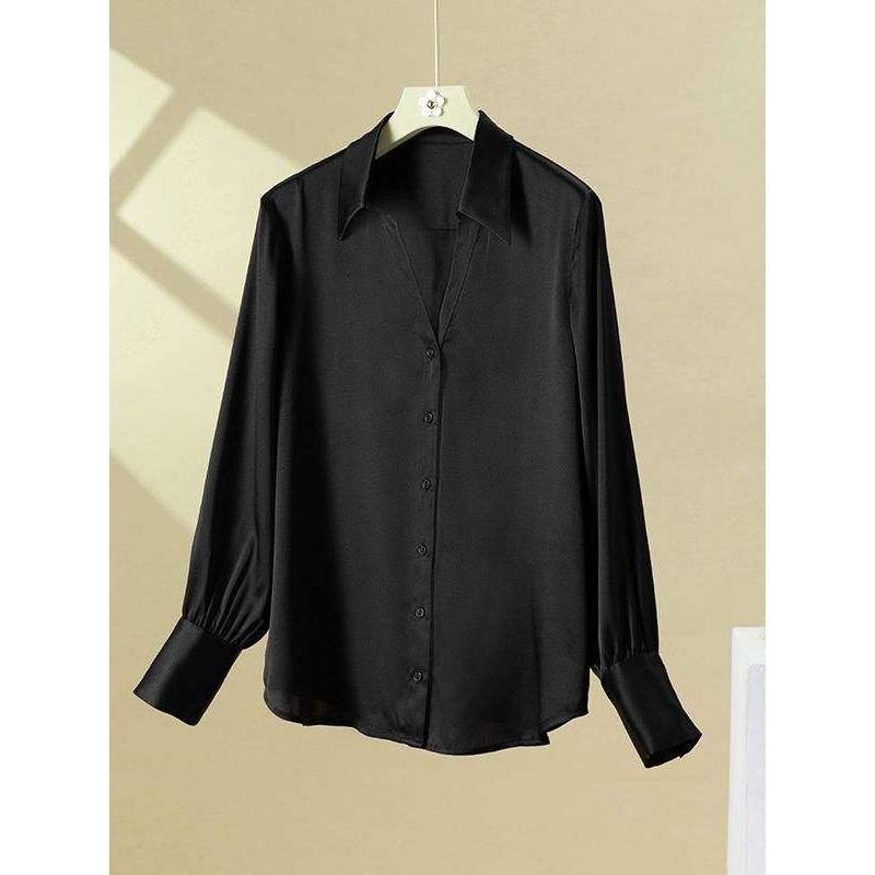 Chic 100% Silk V-Neck Blouse for Women