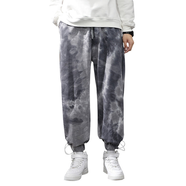 Elastic Waist Drawstring Ankle-tied Sweatpants Men