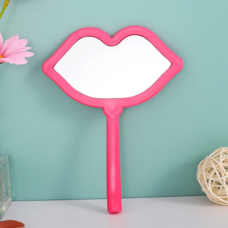 Lip Shaped Handheld Makeup Mirror