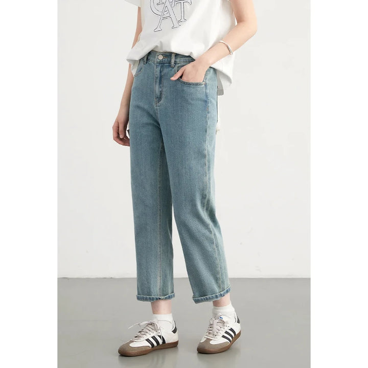 Women’s High-Waisted Denim Cropped Jeans