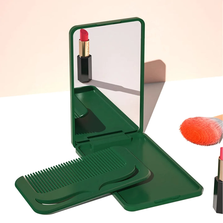 Portable Travel Makeup Mirror with Comb Set