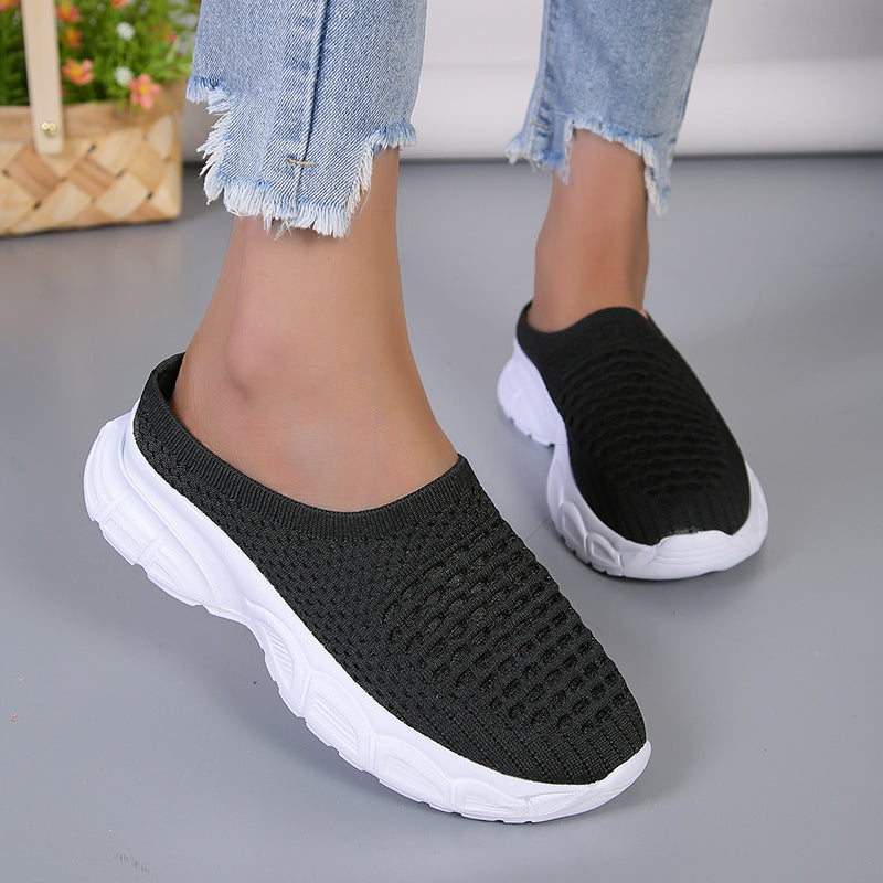 Women's Slip-On Mesh Platform Slippers