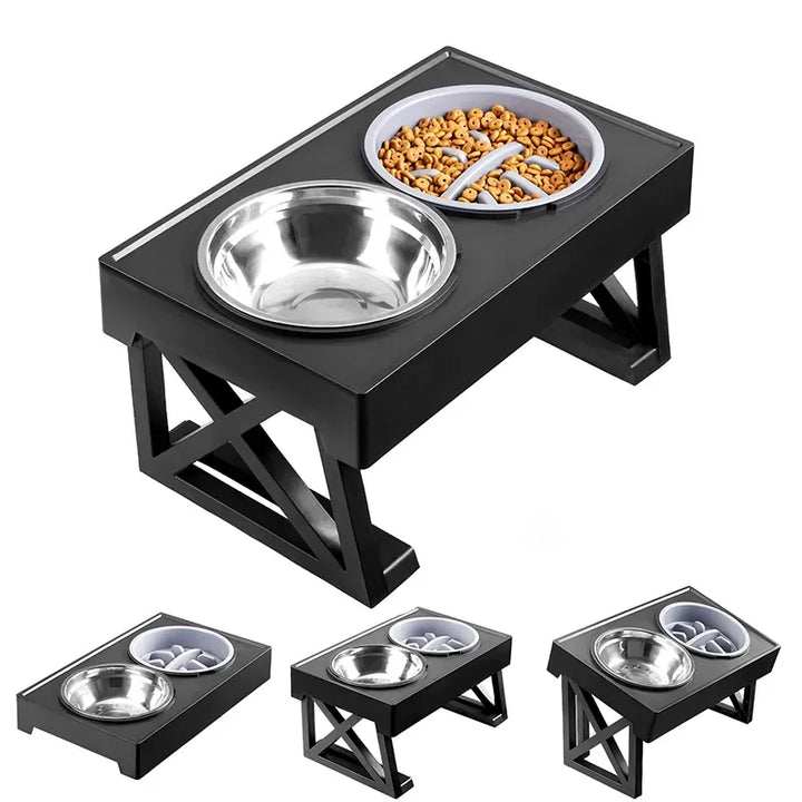 Adjustable Dog Elevated Bowls Stand