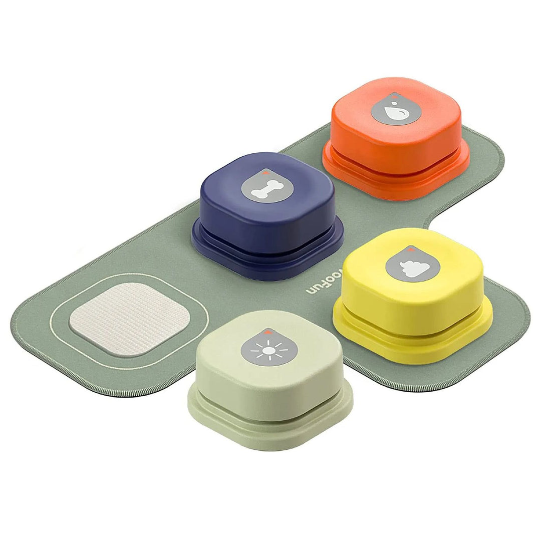 Interactive Dog Communication Button with Non-Skid Mat