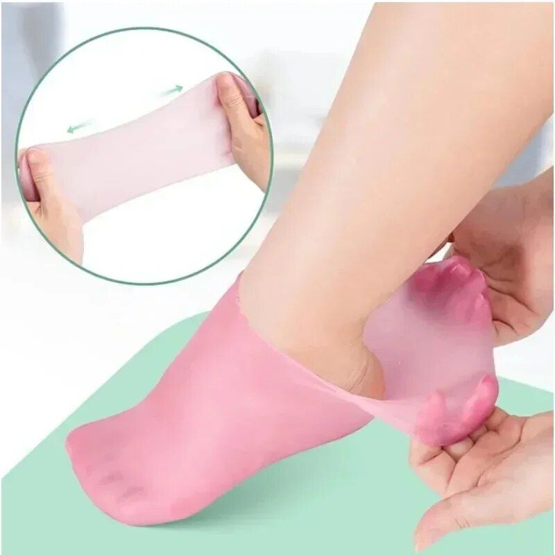 Silicone Spa Moisturizing Gel Socks for Foot Exfoliation & Care