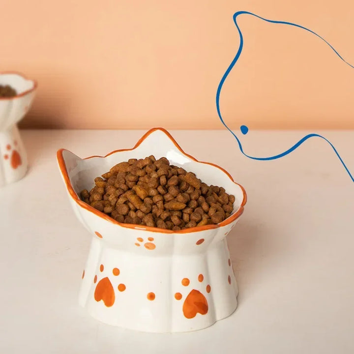 Elevated Ceramic Cat Bowls