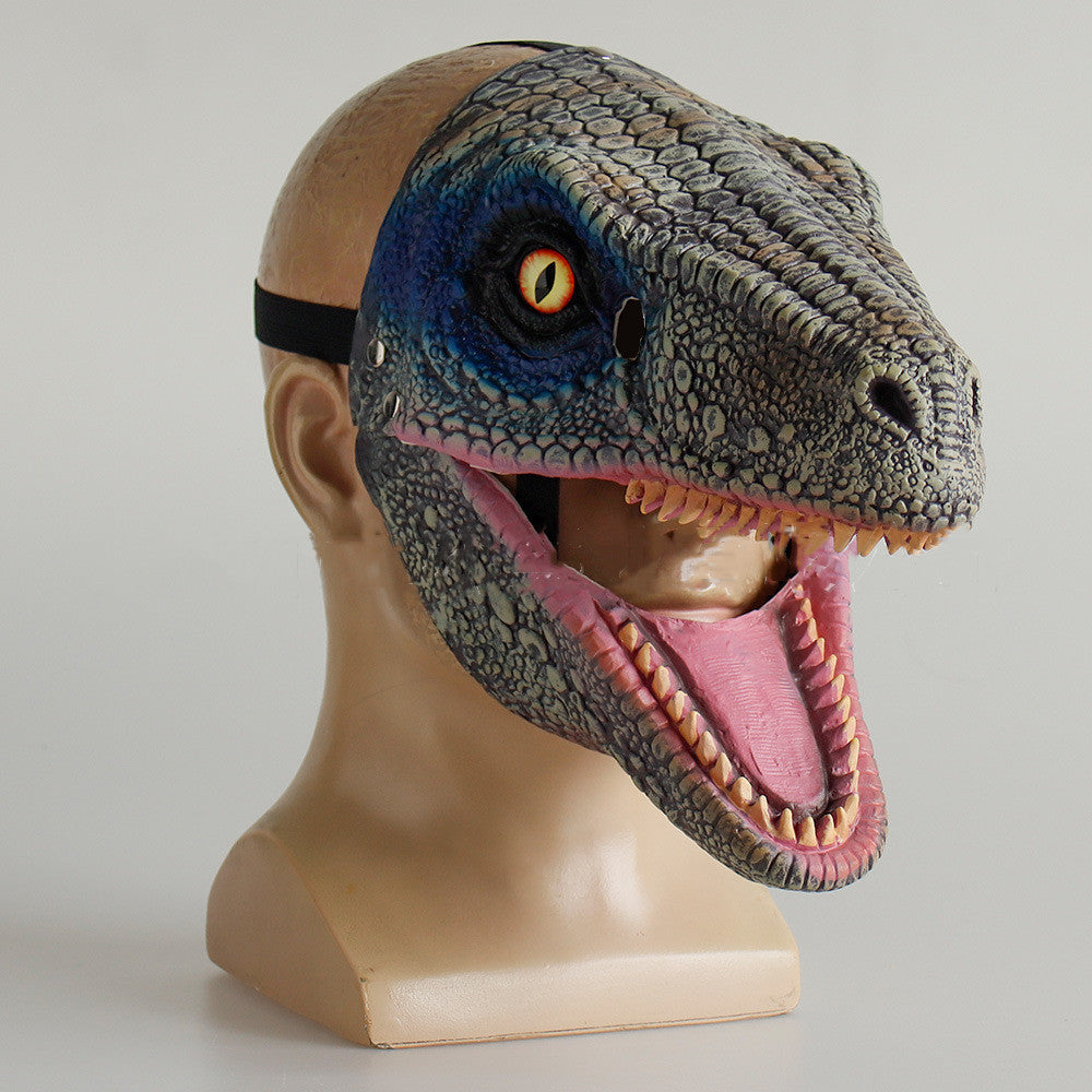 Dinosaur Moving Mouth Latex Mask Headgear Halloween Party Cos Props