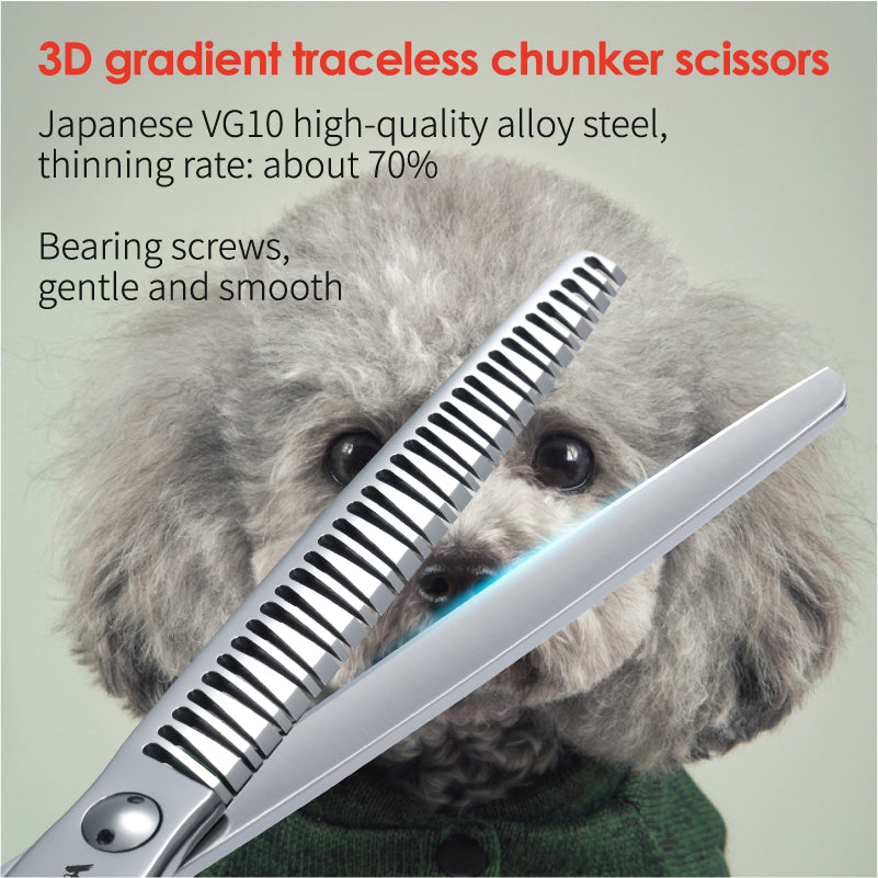 7-Inch 3D Gradient Traceless Teeth Chunker Shears