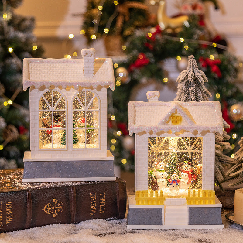 Christmas Decorations Music Box House Small Night Lamp Ornaments