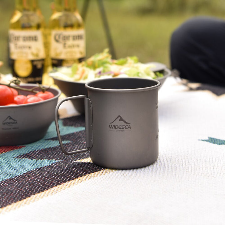 Camping Titanium Cup with Lid