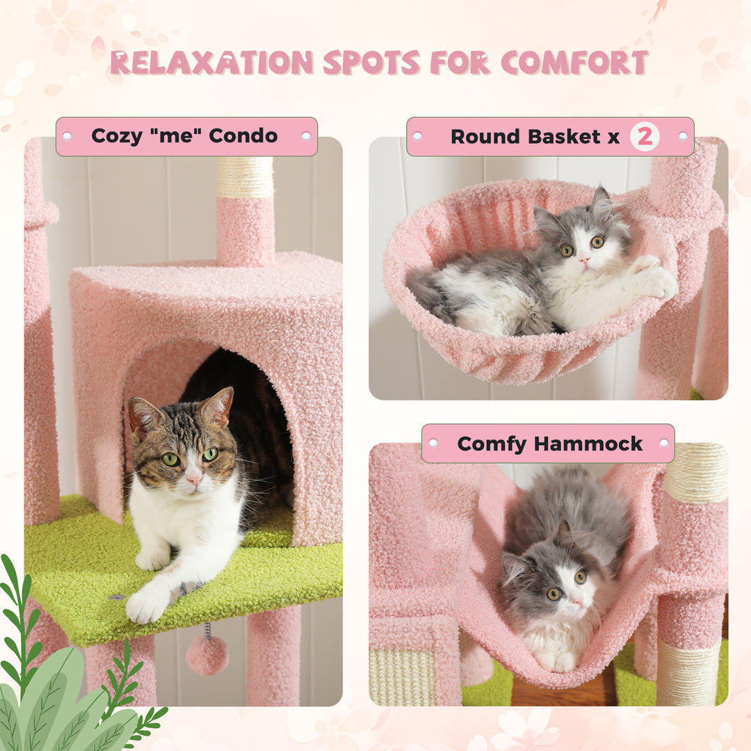 Cactus Cat Tower Floor-to-Ceiling Adjustable Cat Tree