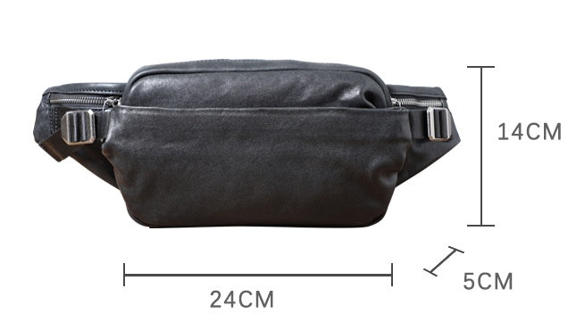 Men's Small Backpack Single Shoulder Cross-body Head Layer Cowhide Fanny Pack