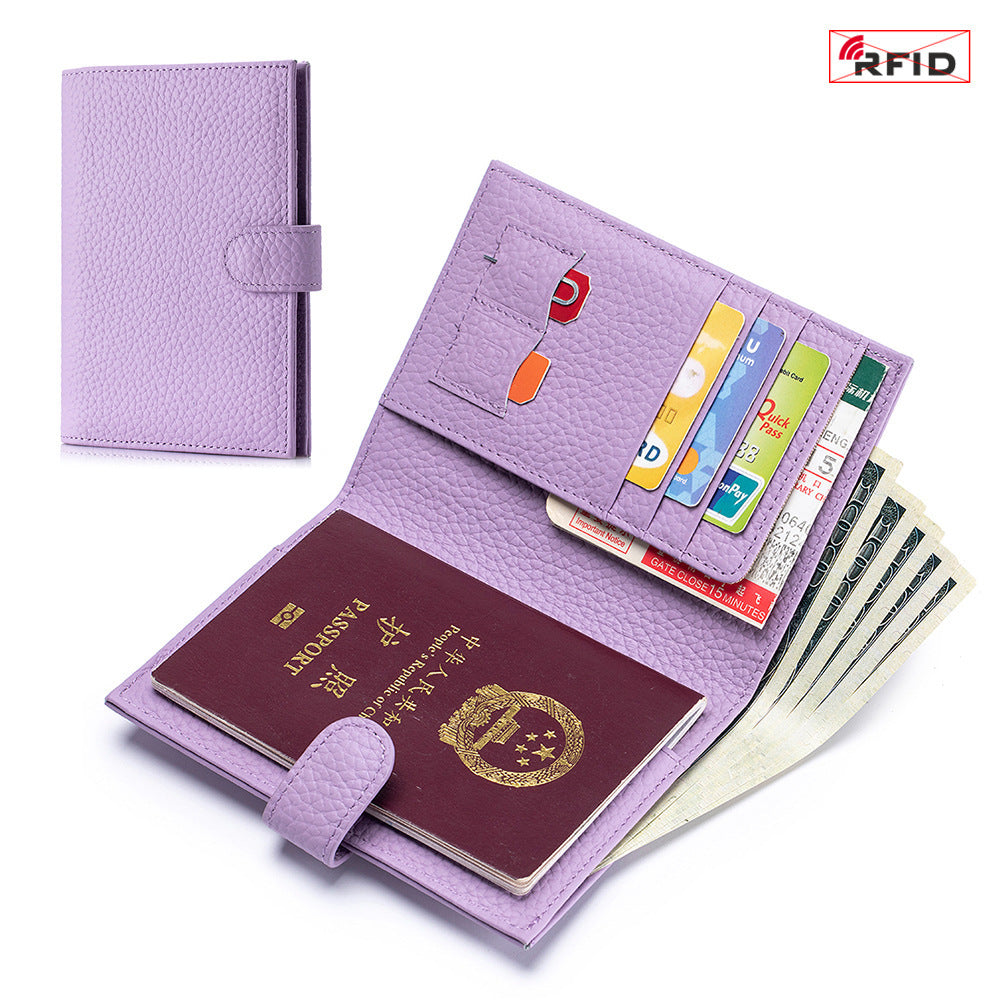 Leather Ultra-thin Passport Bag RFID Multifunctional