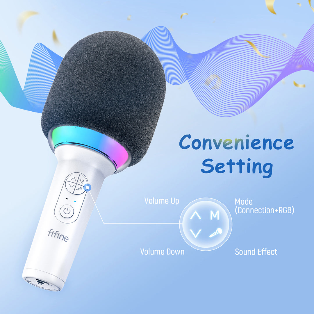 Wireless Bluetooth Karaoke Microphone with Built-In Speaker