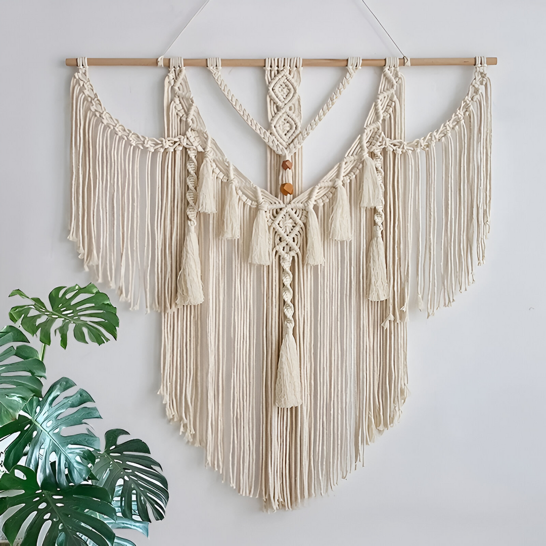 Large Macrame Wall Hanging Tapestry with Tassels