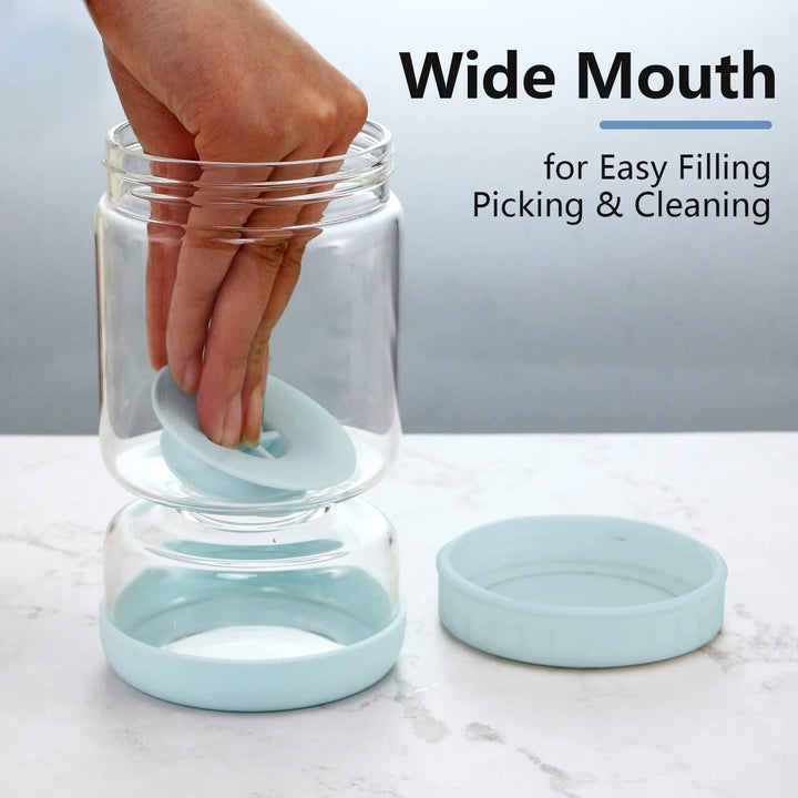 2-in-1 Glass Kimchi and Pickle Storage Jar with Strainer