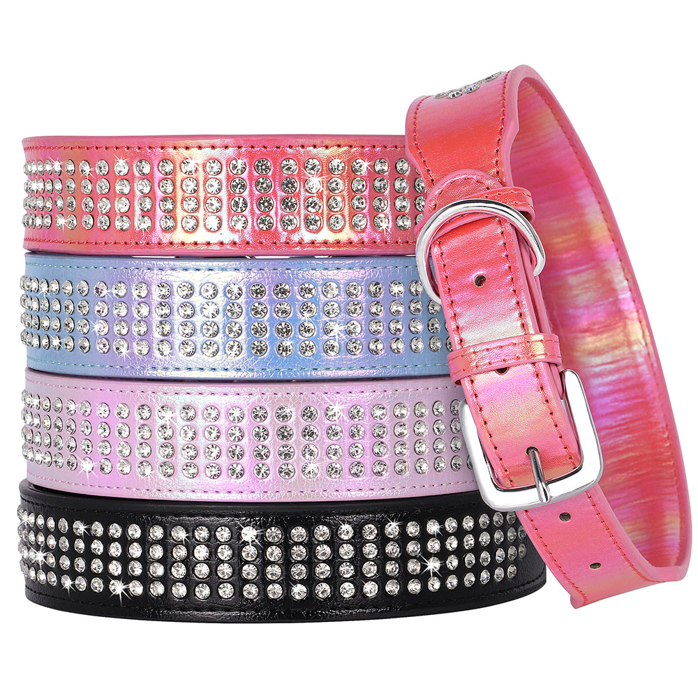 Bling Rhinestone Dog Collar for Medium and Large Dogs