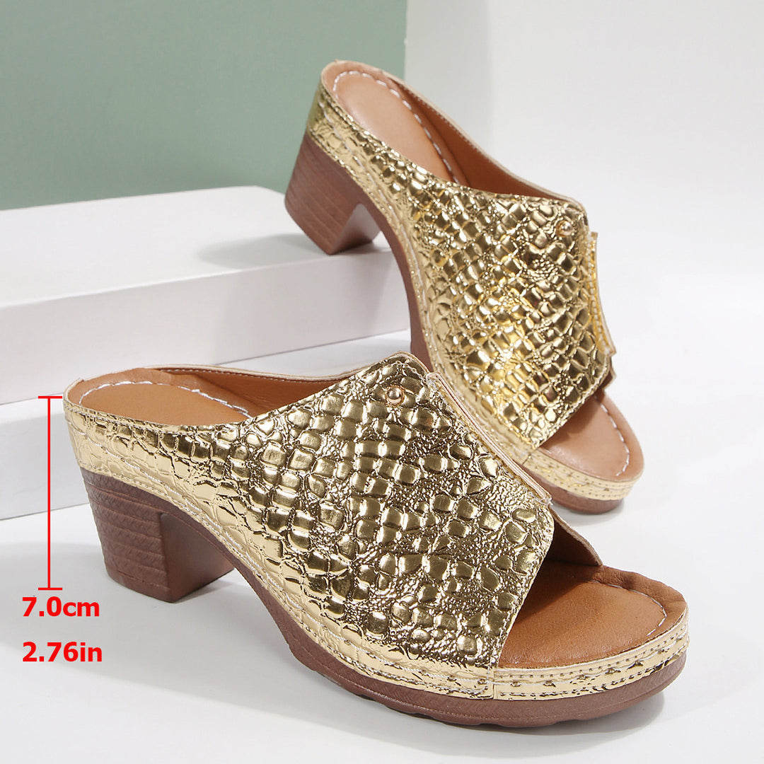 Women's Peep Toe Slippers Plus Size Wedge Sandals