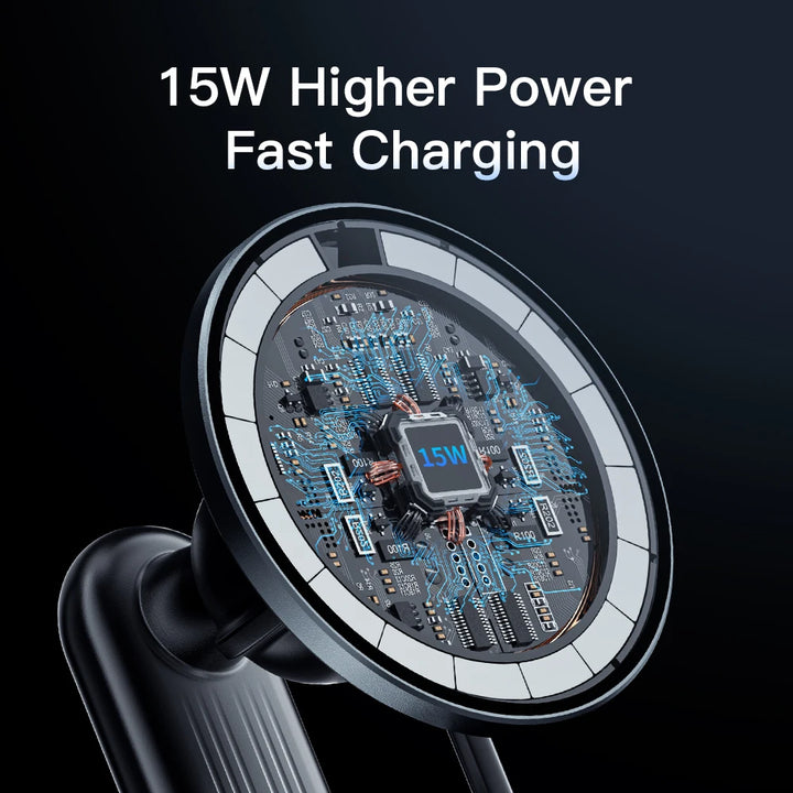 15W Magnetic Wireless Car Charger Phone Holder for iPhone 14/13/12 Series