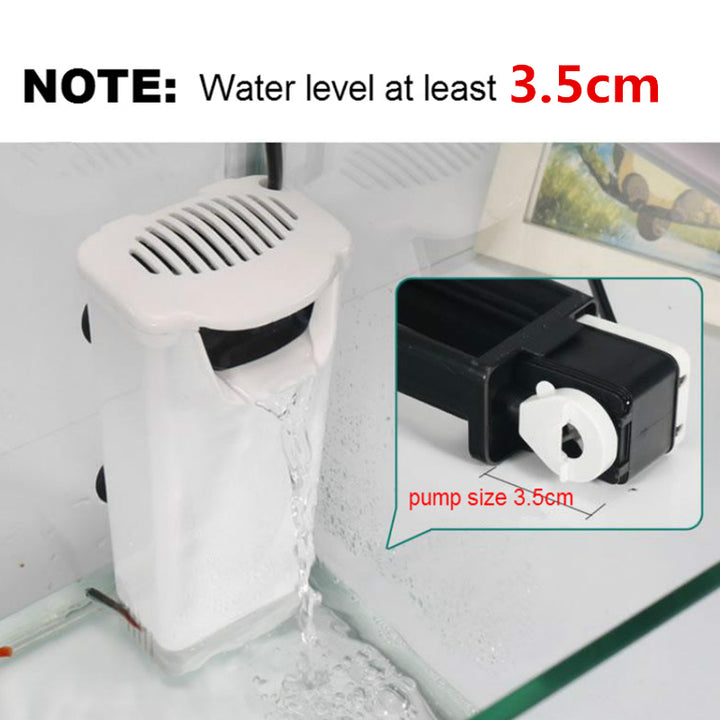 3W Waterfall Aquarium Filter Pump for Low and High Water Levels