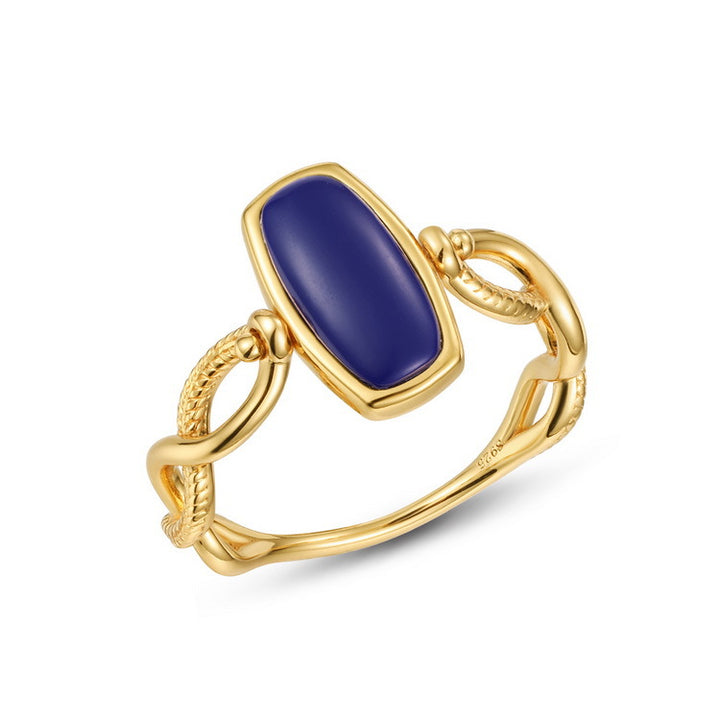 Women's Vintage Lapis Lazuli Front And Back Ring