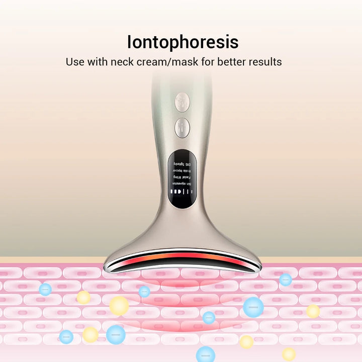 EMS Neck and Face Firming Device with Micro-current and Light Therapy