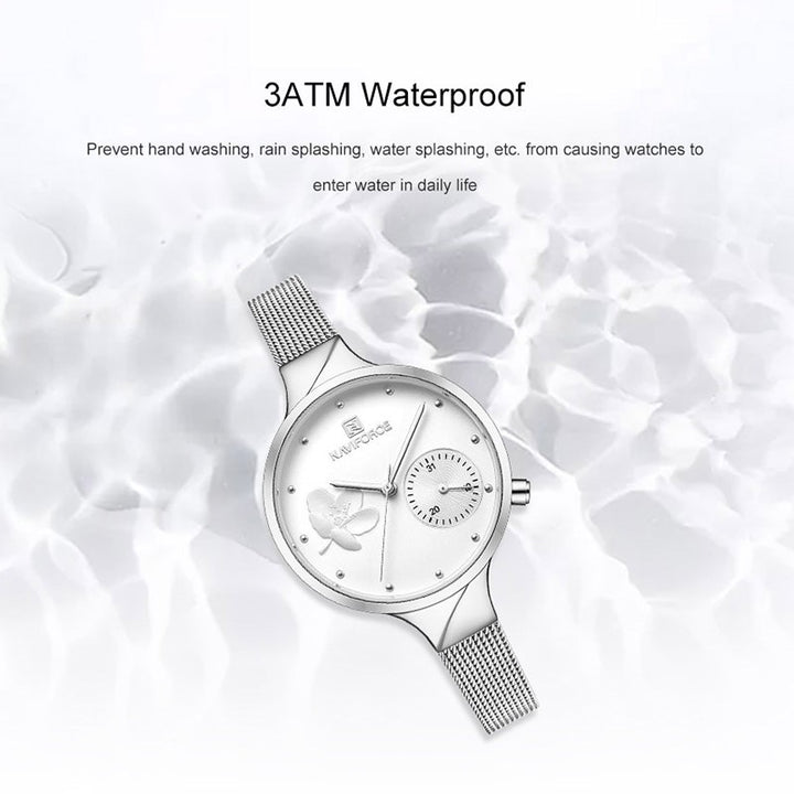 Mesh Belt Simple Waterproof Clendar Quartz Watch