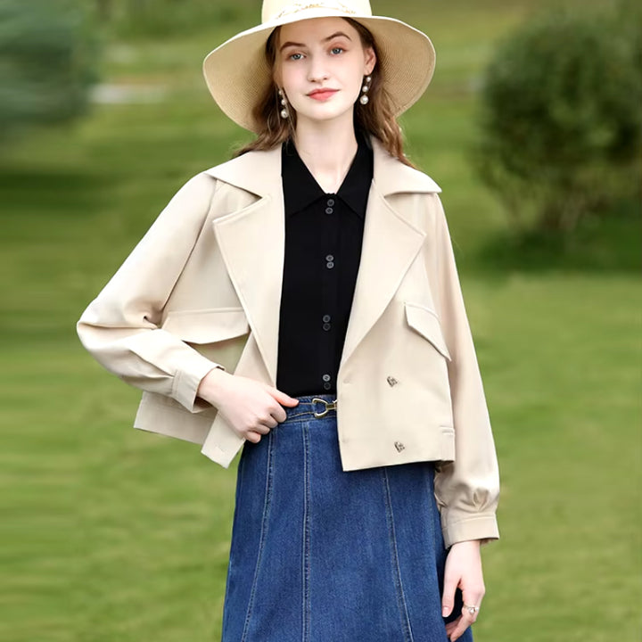 Chic Short England Style Trench Coat