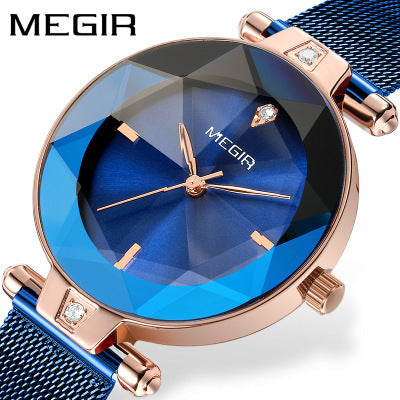 Mirror quartz female watch