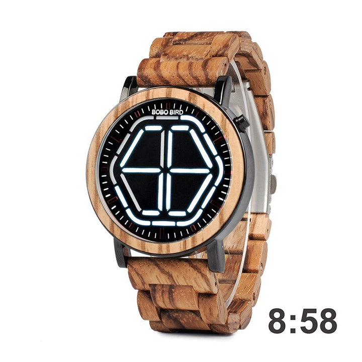 Night vision wooden watch