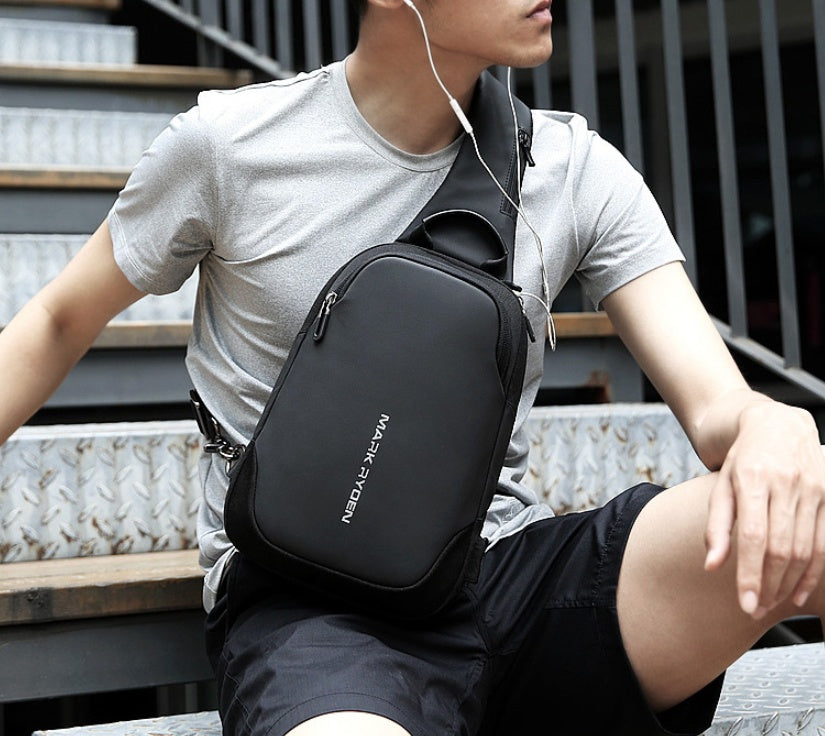 Chest bag USB anti-theft men's chest bag