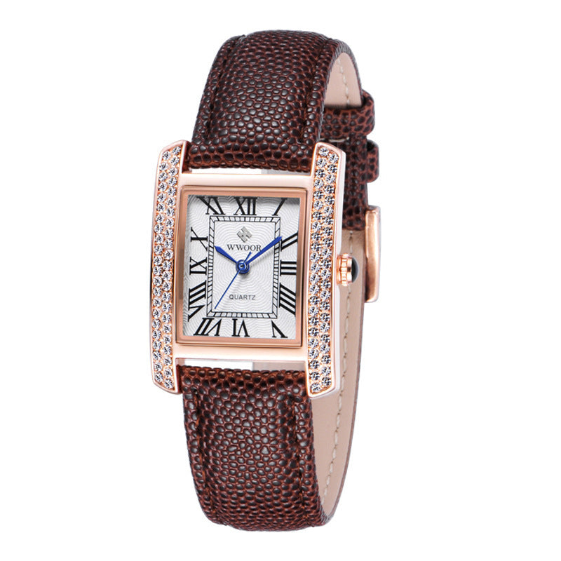 Leather belt ladies watch