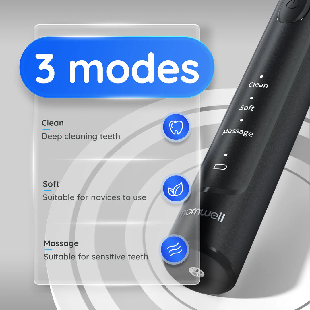 Rotating Electric Toothbrush with 4 Replacement Heads