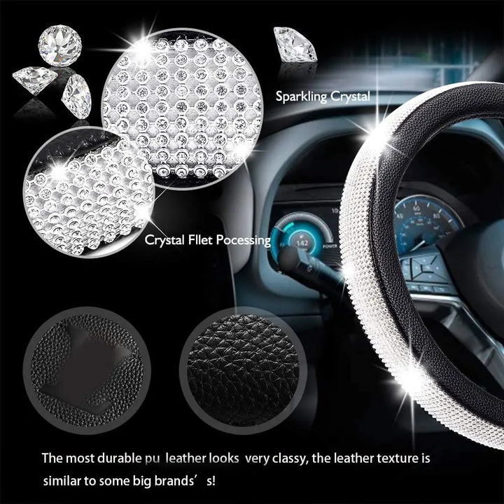 Bling Bling Diamond Rhinestones Crystal Steering Wheel Cover