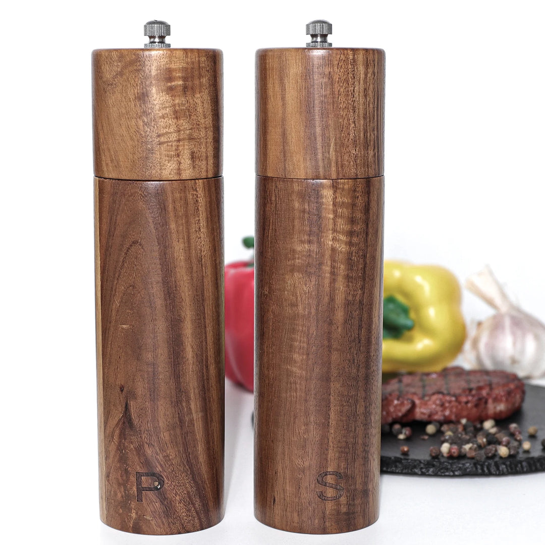 Wooden Salt and Pepper Grinders - Manual Seasoning Mills