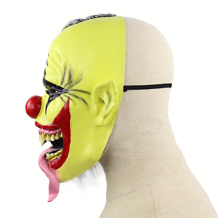 Horror Green Face Clown Halloween Christmas Latex Mask Headgear