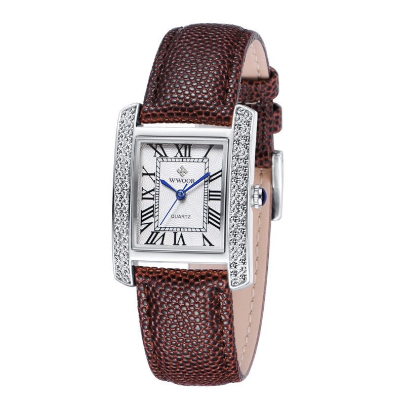 Leather belt ladies watch