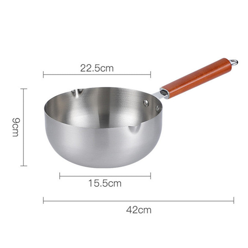 Snow Flat Pot Stainless Steel Nonstick Integrated Food Small Milk Pot